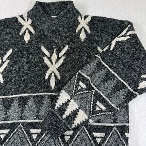 Vintage Santana Ltd Patterned Mock neck Long sleeve Resort Wear Grandpacore